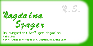 magdolna szager business card